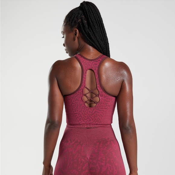 Gymshark Adapt Animal Seamless Crop Tank - Reef Ruby Brown, size small - Picture 2 of 7